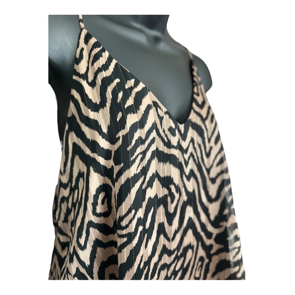 Tyche Black and Gold Animal Print Camisole Size Medium - Picture 3 of 8